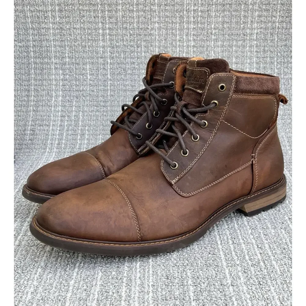 FLORSHEIM Chalet Brown Leather Cap Toe Boot Men's Size 12 US